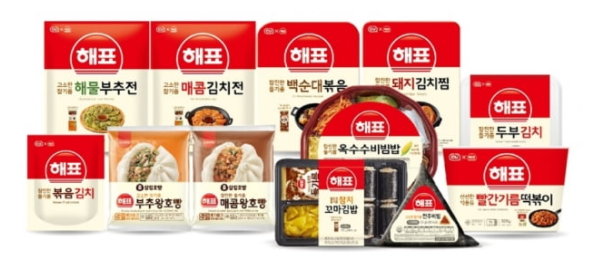 이번에 출시한 '해표' 브랜드를 입힌 12종 상품의 모습이다. 사진ㅣBGF리테일
