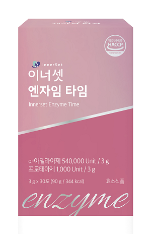 휴온스푸디언스이 소화를 돕는 곡물발효효소식품 ‘이너셋 엔자임 타임’을 출시했다. 사진 | 휴온스푸디언스