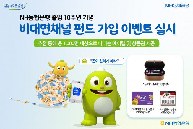 NH농협은행(행장 권준학)은 오는 3월말까지 비대면 채널을 통한 펀드 신규가입 고객을 대상으로 'Daily(데일리) 적립식 펀드 대고객 이벤트 “돈이 일하게 하라”'를 실시한다. 사진 | NH농협은행 