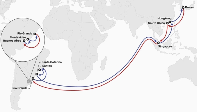 FL2(Far East Asia - East Latin America Service 2) 서비스. 사진 | HMM