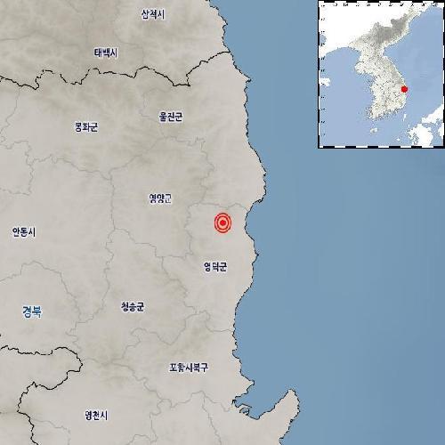 경북 영덕서 토요일 오후 규모 2대 지진 2차례 발생했다. 자료 ㅣ 기상청