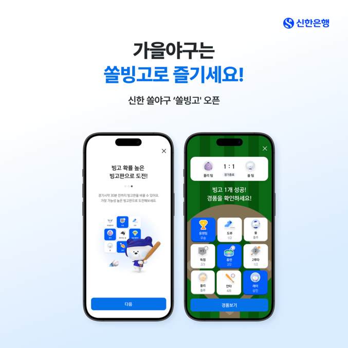 신한은행은 ‘2025 신한 SOL Bank KBO 포스트시즌’ 개막에 맞춰 ‘신한 SOL뱅크’의 디지털 야구 플랫폼 ‘쏠야구’에서 야구 경기 예측 모바일 게임 ‘쏠빙고’를 선보인다. 사진 | 신한은행
