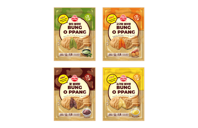 ㈜오뚜기가 오는 12 월 미국 현지에서 ‘ 붕어빵 (BUNG O PPANG) 4 종 ( 말차 · 고구마 · 팥 · 슈크림 )’ 을 출시할 예정이다. 사진 | 오뚜기