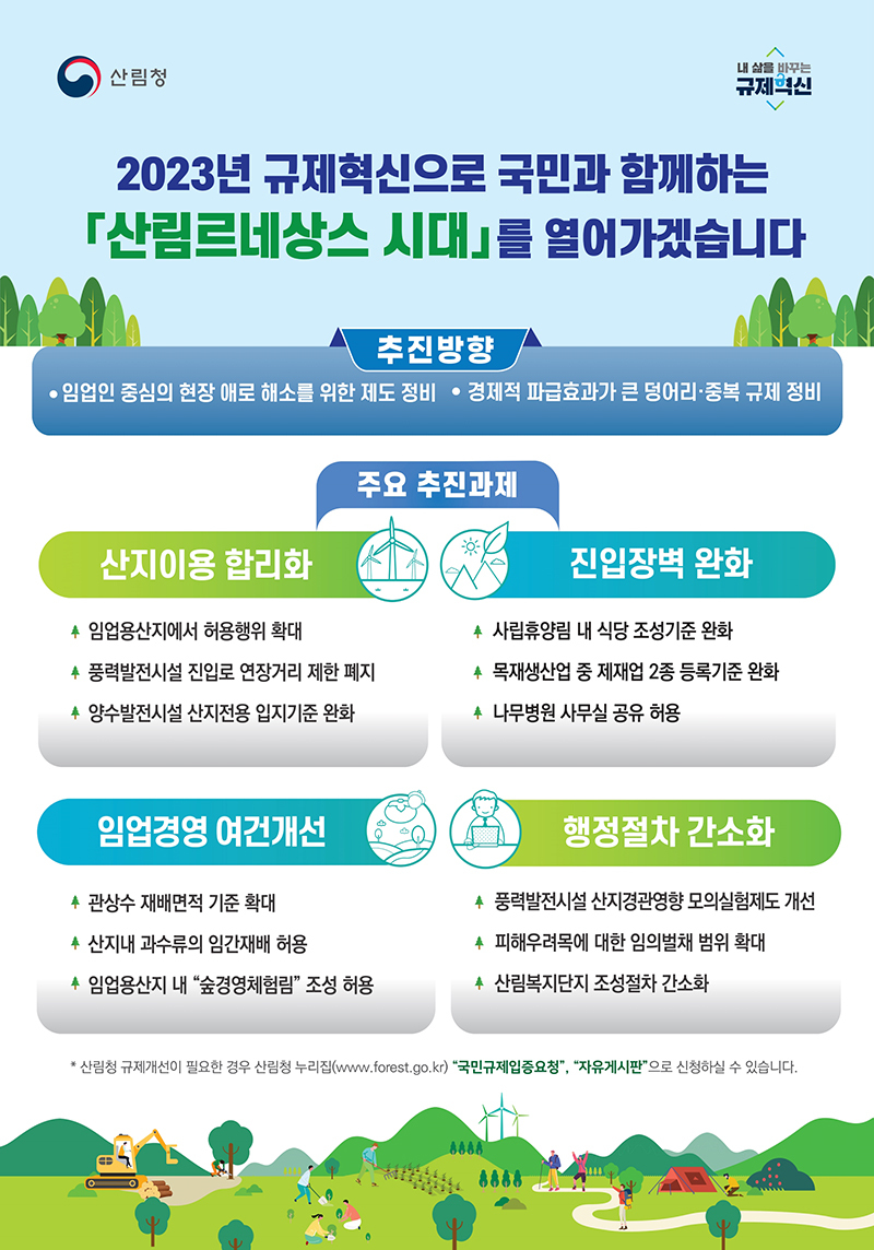 산림청이 산림 분야의 산업화 촉진을 위한 규제 개선에 나선다. 이미지 | 산림청