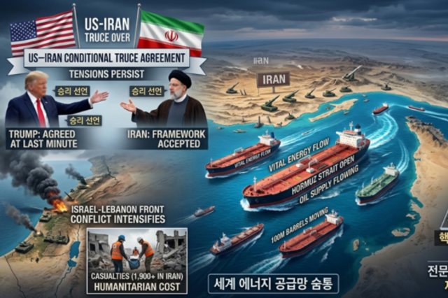 [이란전쟁] 호르무즈해협 열리나…美·이란 ‘조건부 휴전’ 합의속 중동 긴장 여전