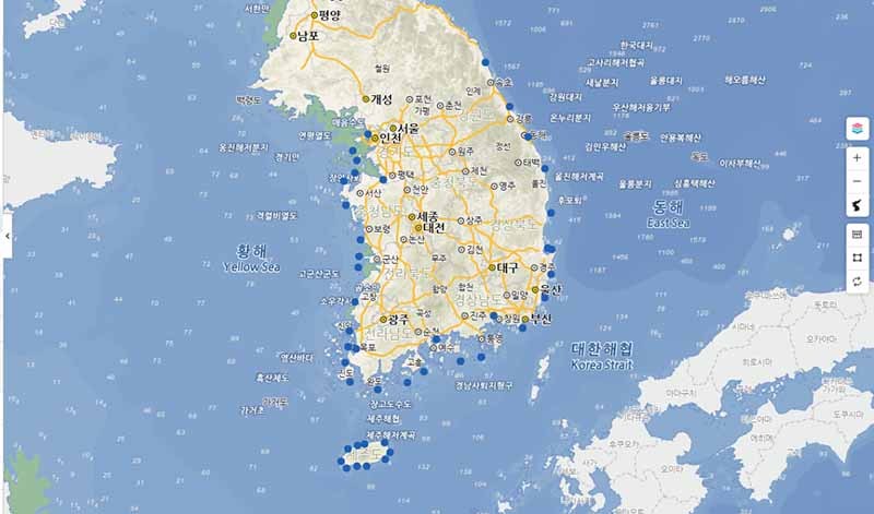 정부가 국민 불안감 해소 차원에서 해양 방사능 관련한 조사 결과를 한 눈에 알아볼 수 있는 지도 서비스를 내놓는다. 사진 | 해양수산부