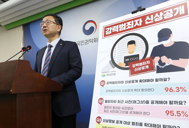 국민 96.3%가 ‘강력범죄자 신상공개 확대 필요’라고 설문조사가 나왔다. 사진 | 국민권익위원회 